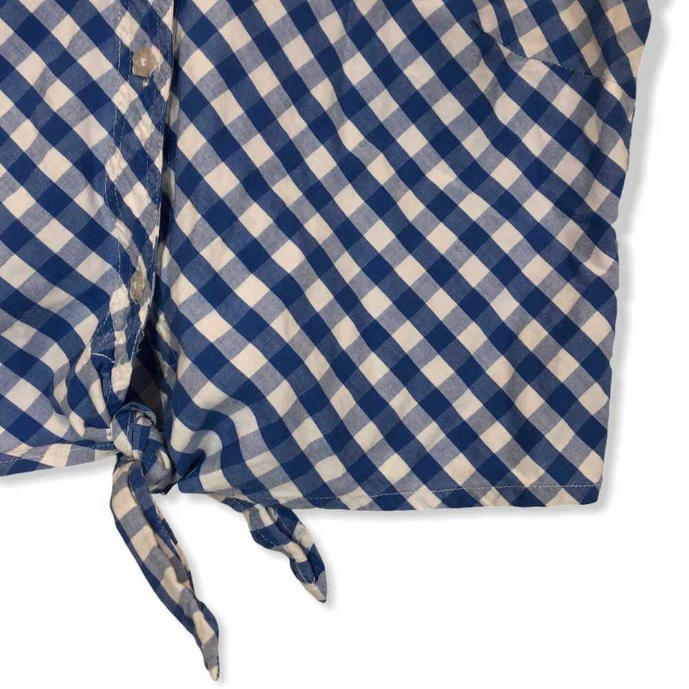 Vintage Cropped Gingham Front Tie Tank - image 2