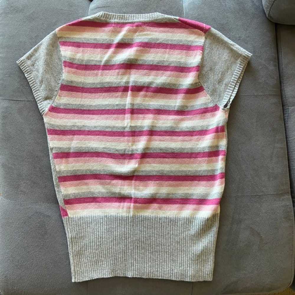 Vintage y2k argyle pink and grey vest size small - image 3