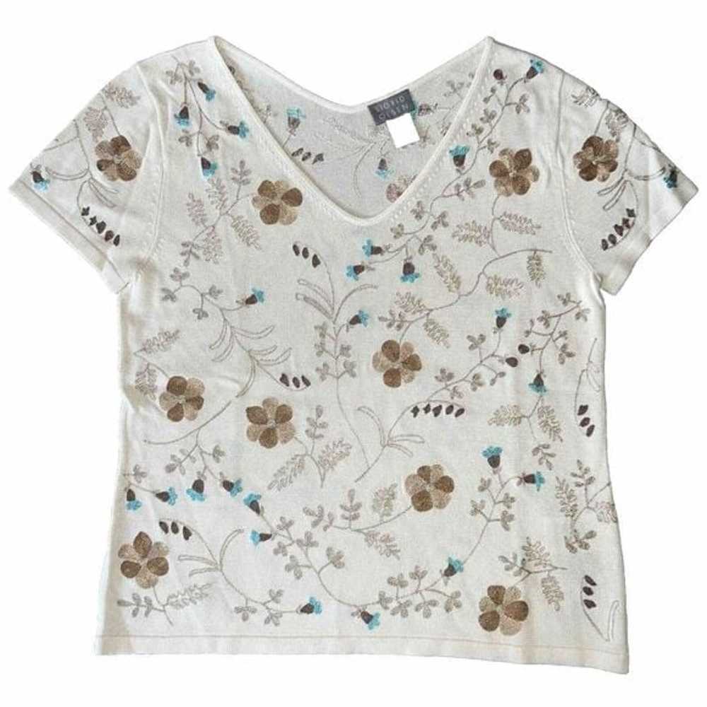 Sigrid Olsen Vintage Women’s S Top Silk Floral Ra… - image 1