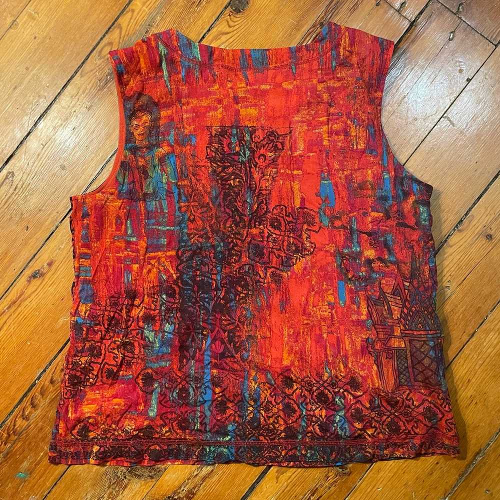 Chicos Vintage 90s Red Print Graphic Camisole || … - image 3