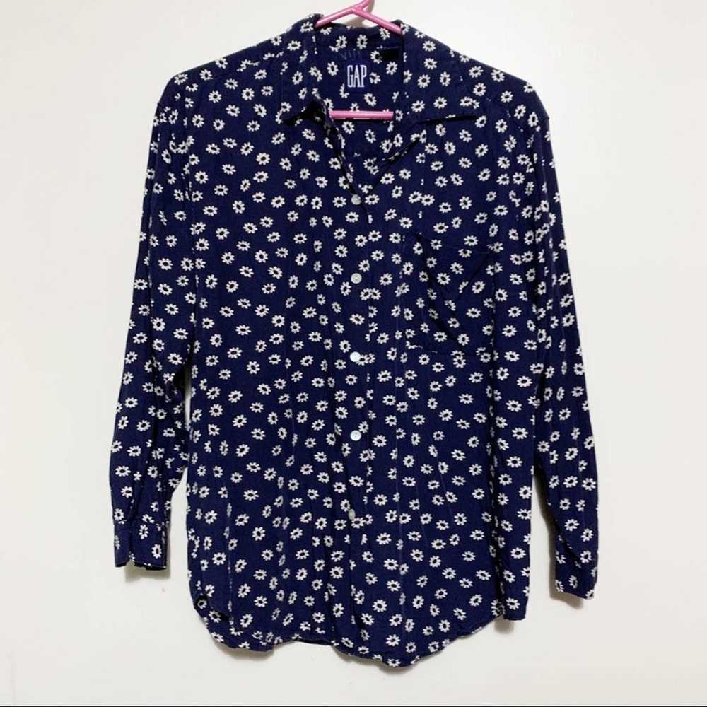 Vintage 90s Gap Daisy Print Blouse S - image 1