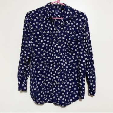 Vintage 90s Gap Daisy Print Blouse S - image 1