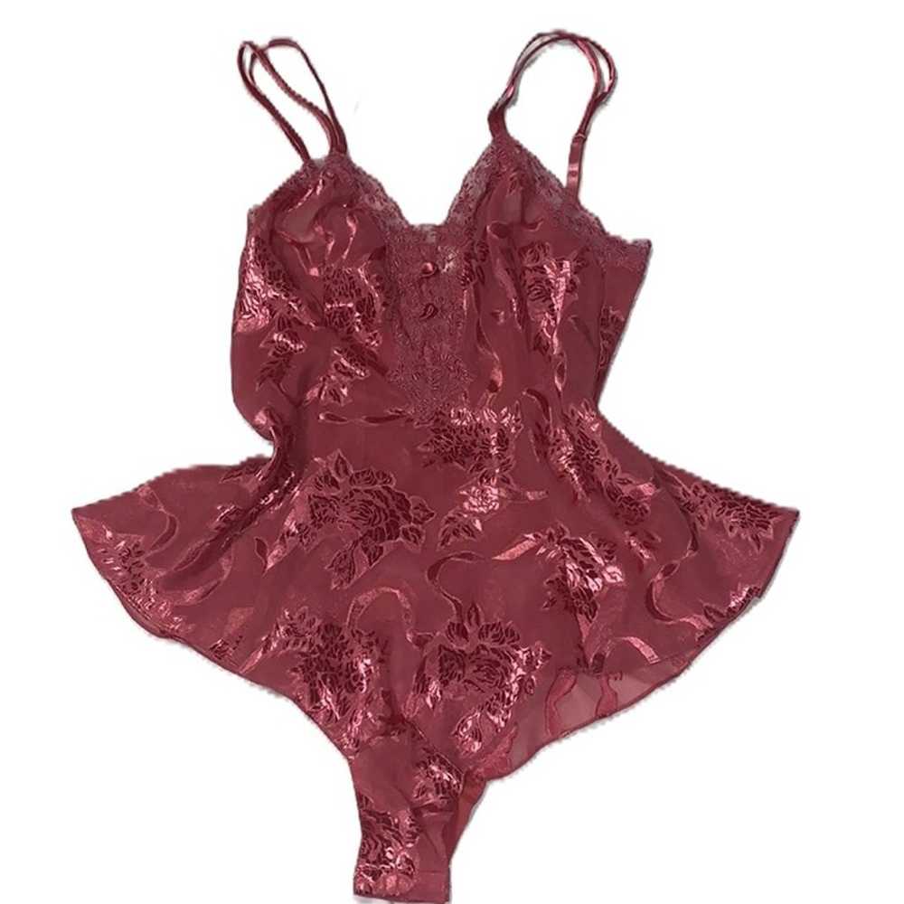 Victoria's Secret Women Satin Teddy Bodysuit Purp… - image 1