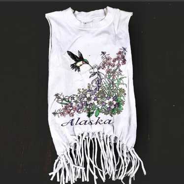 Vintage floral crop top t-shirt - image 1