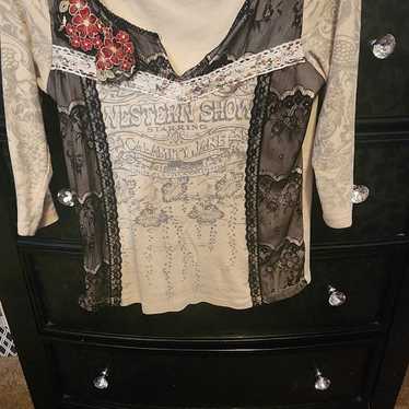 Gorgeous Western Corset-like Shirt Sz:S Y2K FINAL 