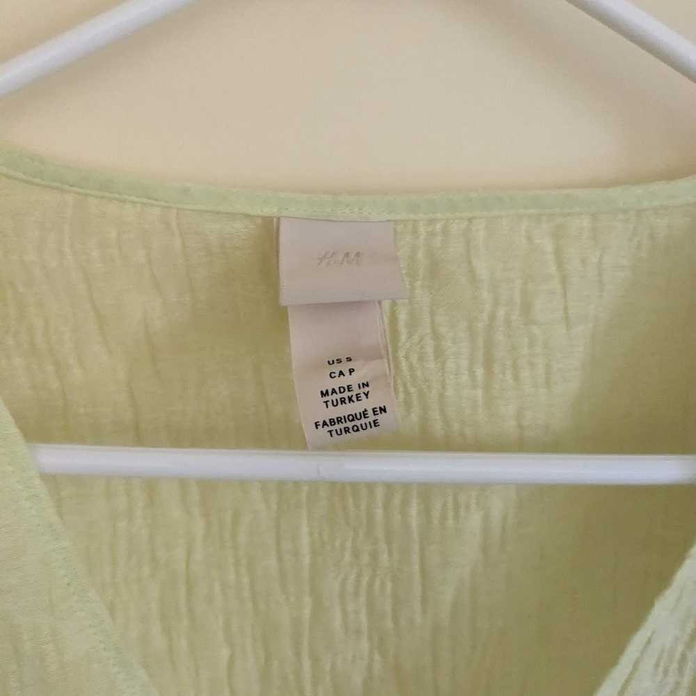 H&M Crinkled Wrap Top Lemon Yellow - image 2