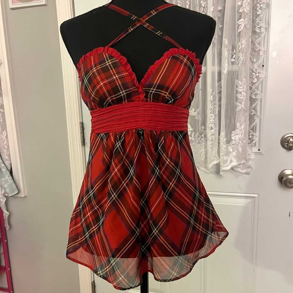 plaid babydoll top - image 2