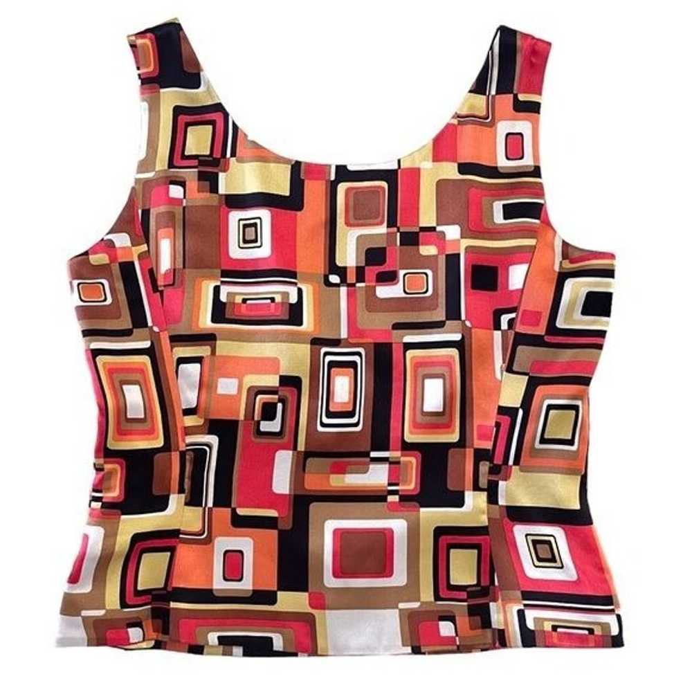 90s Mod Geo Print Silk Tank - image 4