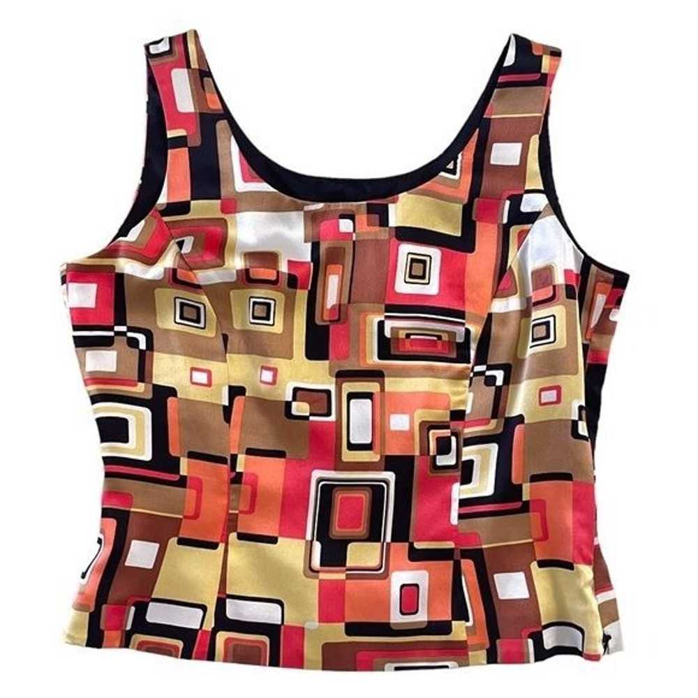 90s Mod Geo Print Silk Tank - image 5