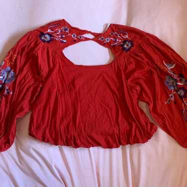 Free People gorgeous red vintage blouse!