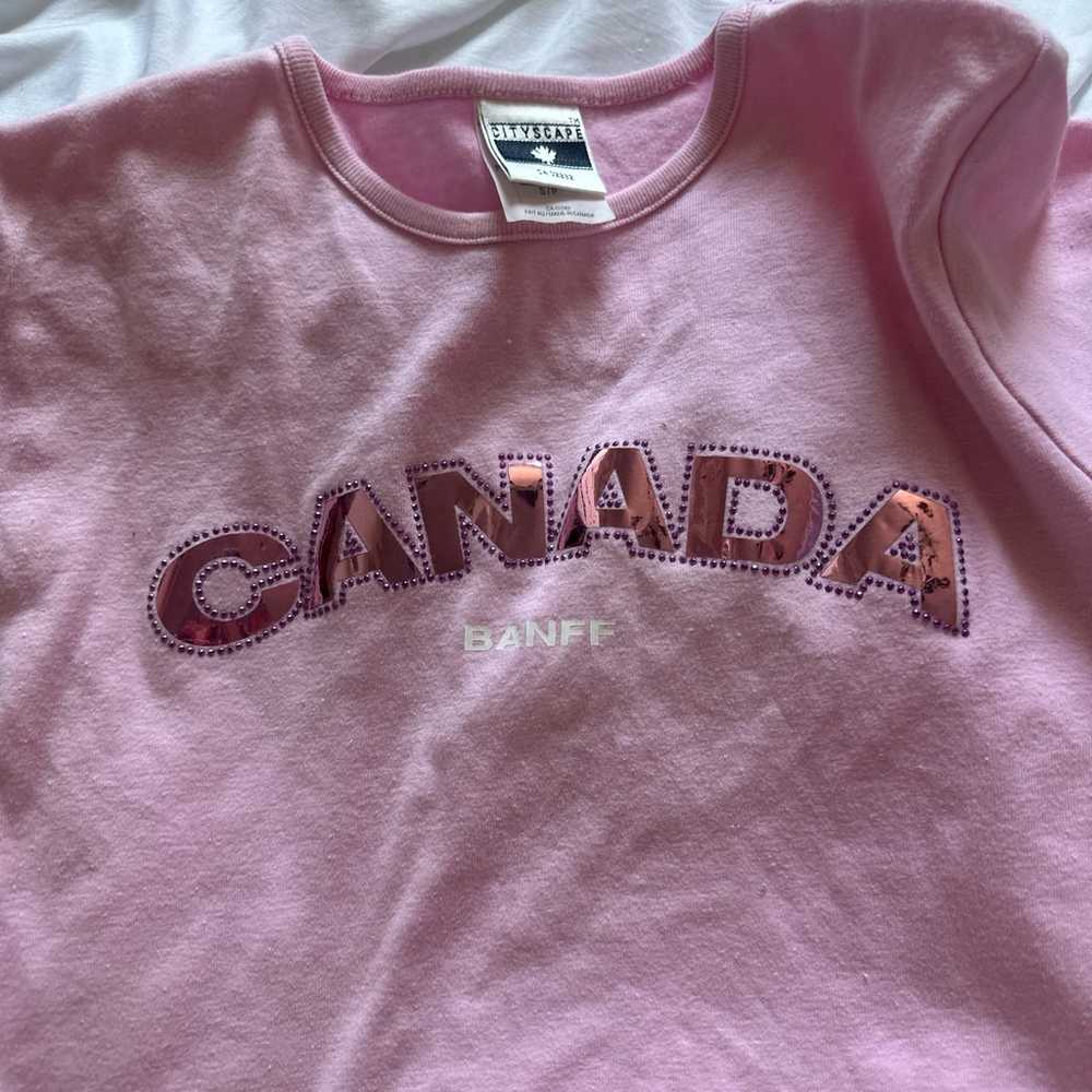 Vintage y2k pink Canada baby tee brand new condit… - image 2