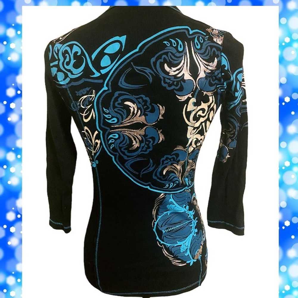 Vintage Y2K Swirl Long Sleeve Top - image 3