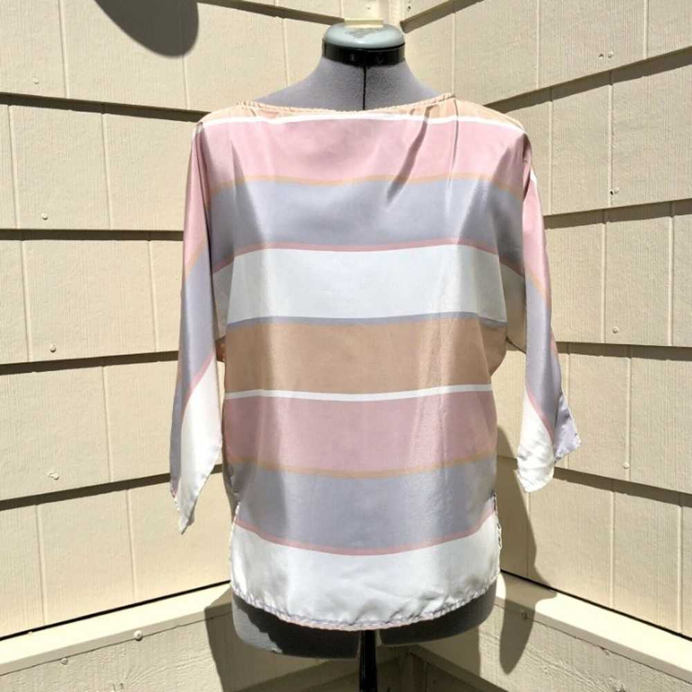 L Rothschild Vintage 80s Striped Blouse - image 1