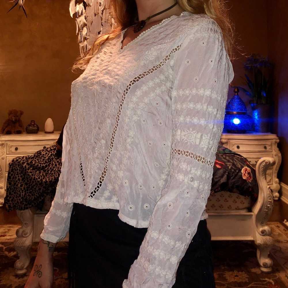 Cute Crochet Bohemian Blouse - image 3