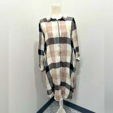 Match Point Linen Buffalo Plaid Dress - image 1