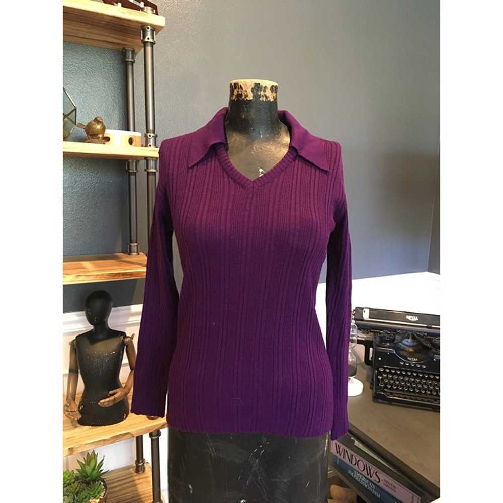 90s Sears, Purple, Sweater, Blouse, Pullover, Lon… - image 1