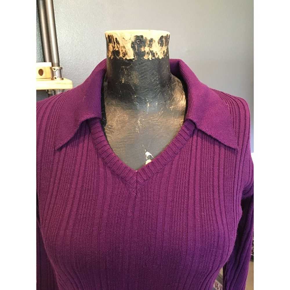 90s Sears, Purple, Sweater, Blouse, Pullover, Lon… - image 2