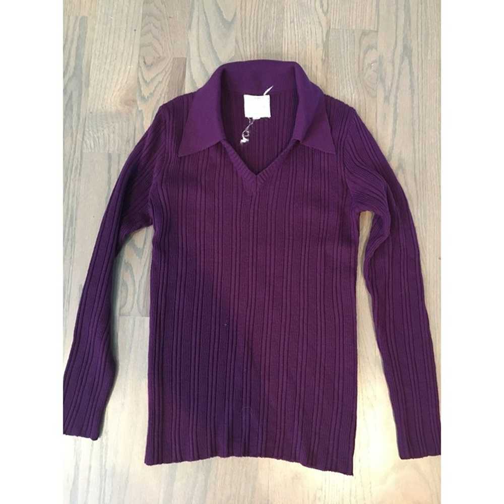 90s Sears, Purple, Sweater, Blouse, Pullover, Lon… - image 5