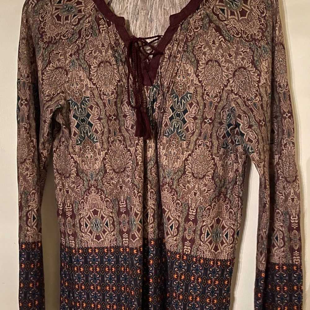 Boho blouse size S. Beautiful Browns and creams . - image 2