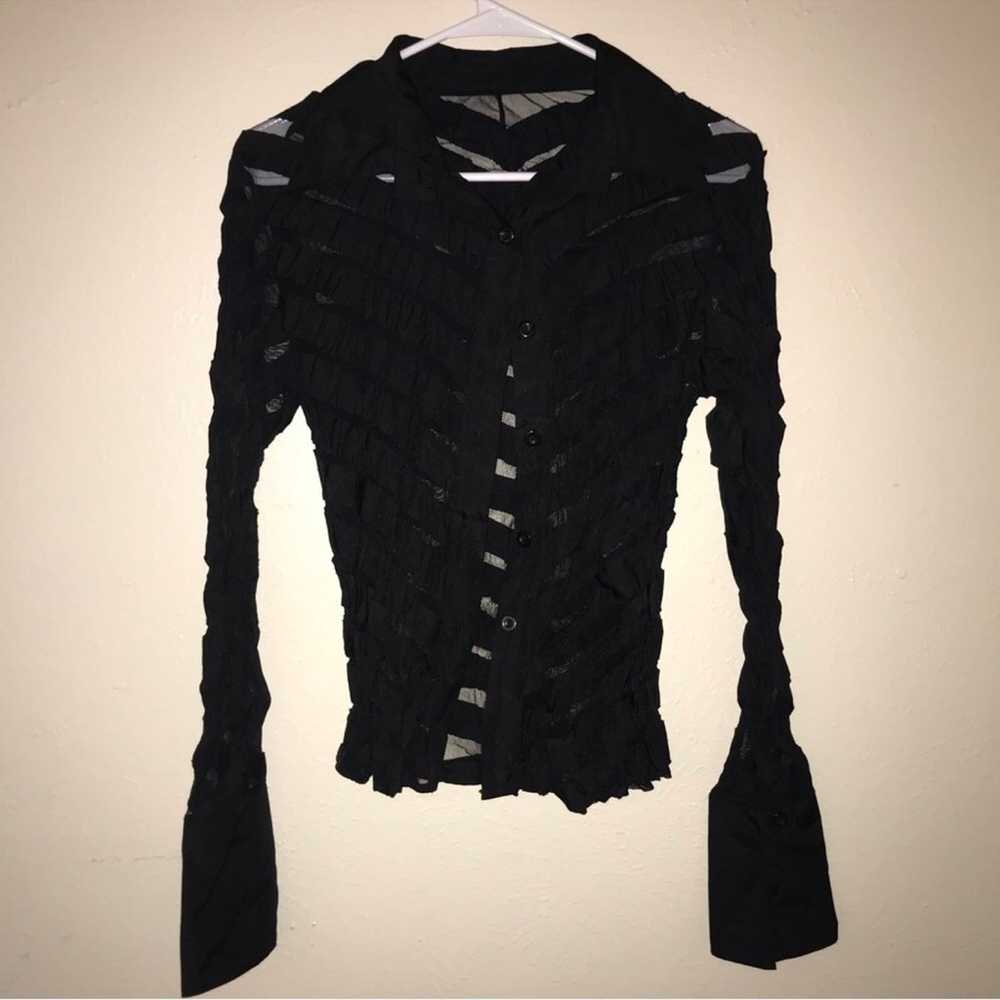 Vtg 90s/Y2K Dark Academia/Gothic Sheer Body-Con G… - image 3