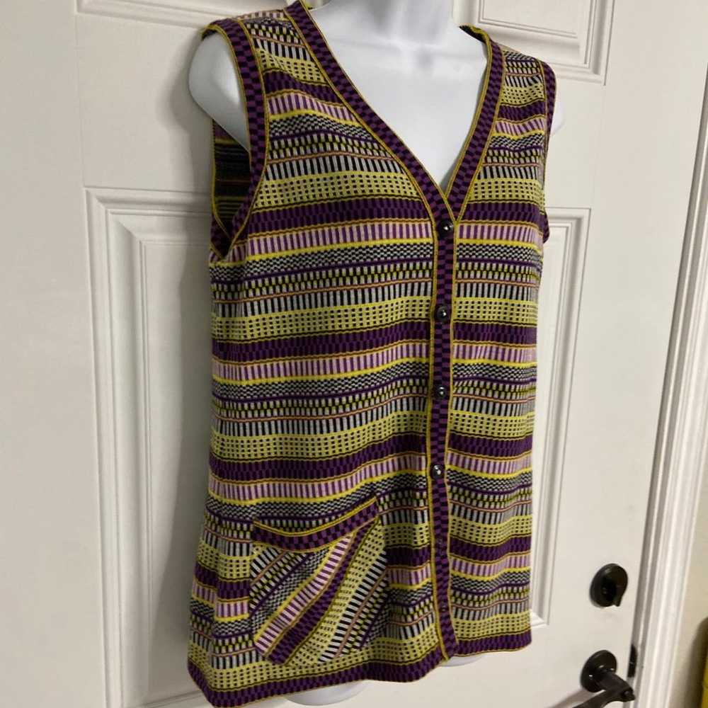 2- Y2K Stripe Knit Button Front Vest - image 2