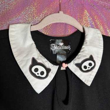 Vintage Skelanimals Collared Shirt/Blouse Top