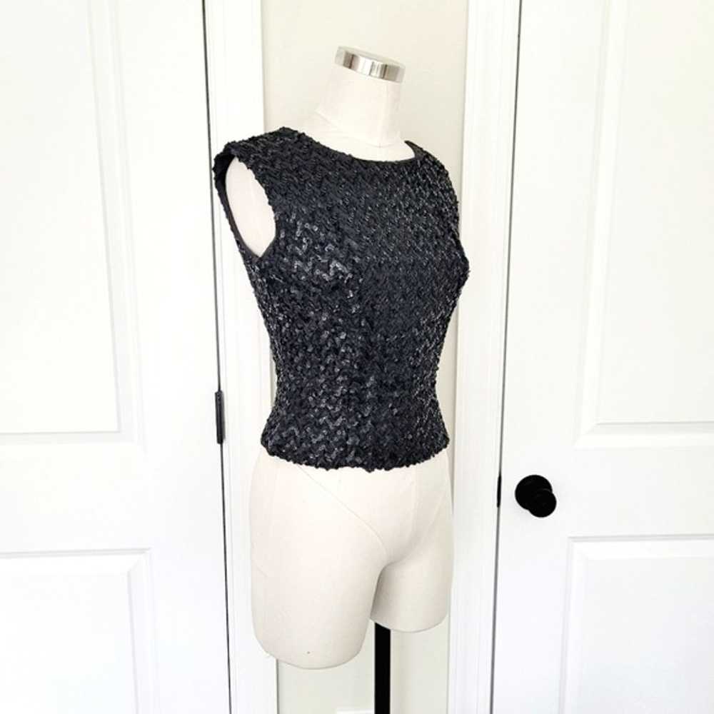 Vintage Stephen O'Grady Black Sequin Boat Neck Sl… - image 2