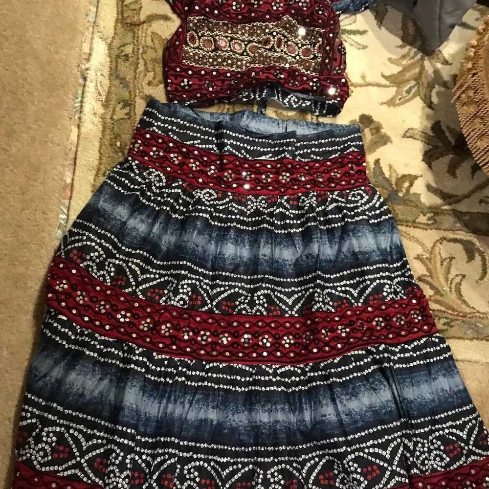 Indian Authentic Ragistani cotton heavy dress len… - image 2