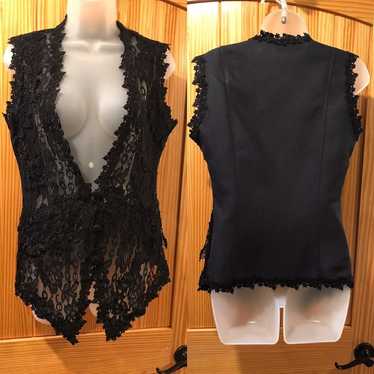 Like New Gorgeous Black Lace Vest