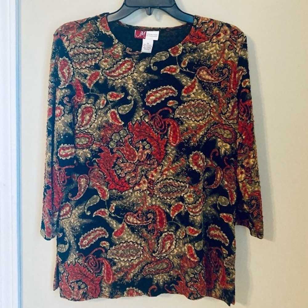 Vintage JM Collection Paisley Top - image 1