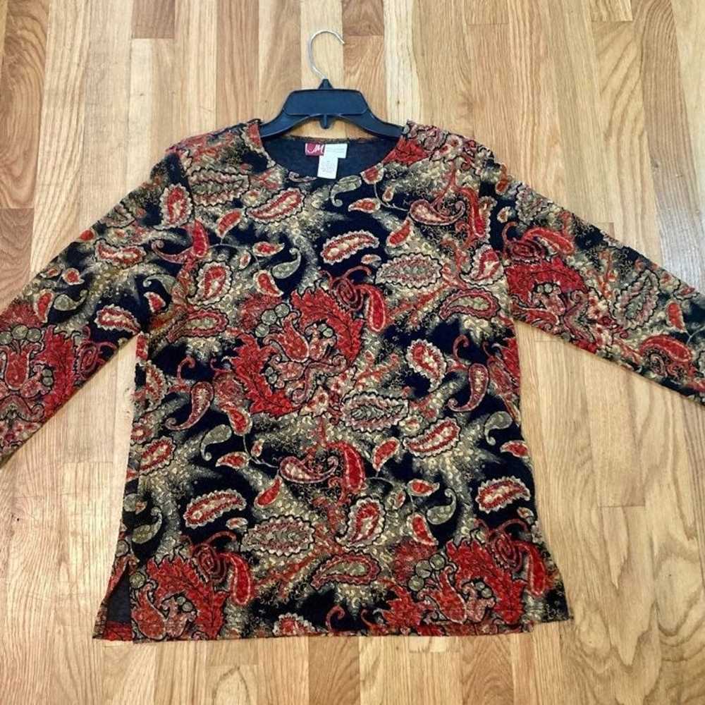 Vintage JM Collection Paisley Top - image 2