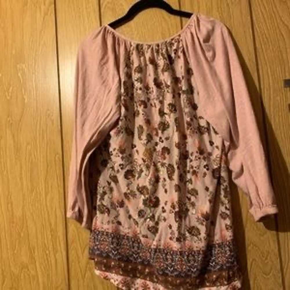 Vintage America Pink Floral Peason Blous - image 3