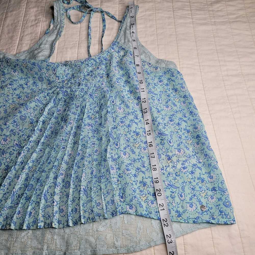 Baby blue/teal Abercrombie and Fitch Floral vinta… - image 4