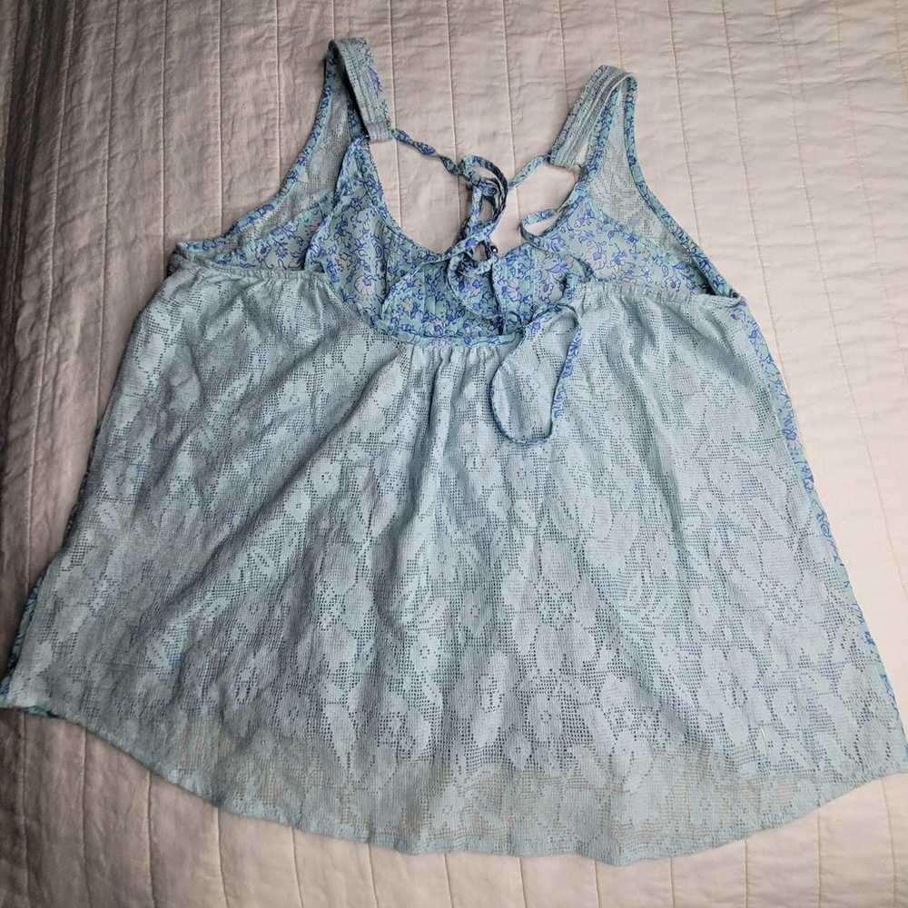 Baby blue/teal Abercrombie and Fitch Floral vinta… - image 6