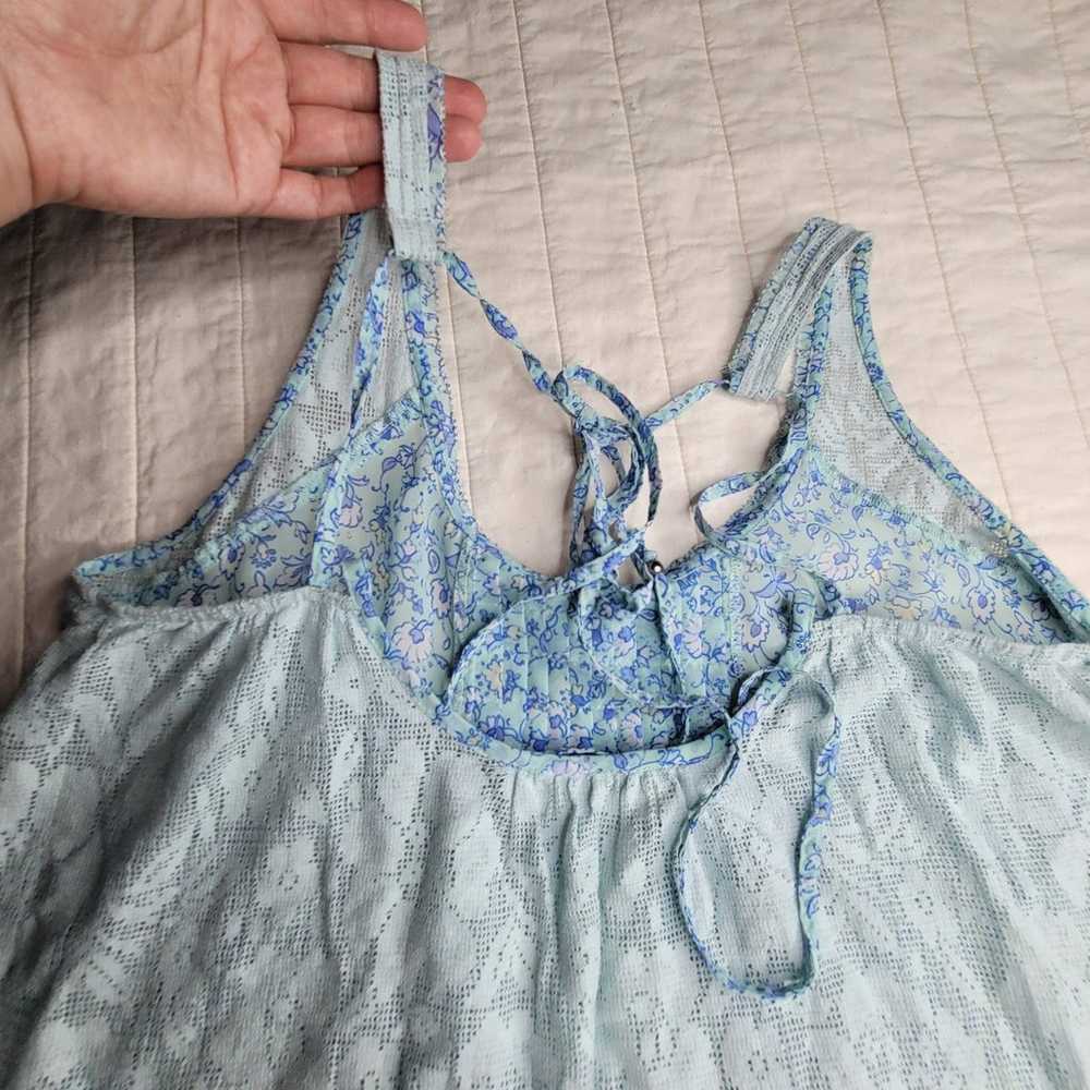 Baby blue/teal Abercrombie and Fitch Floral vinta… - image 7