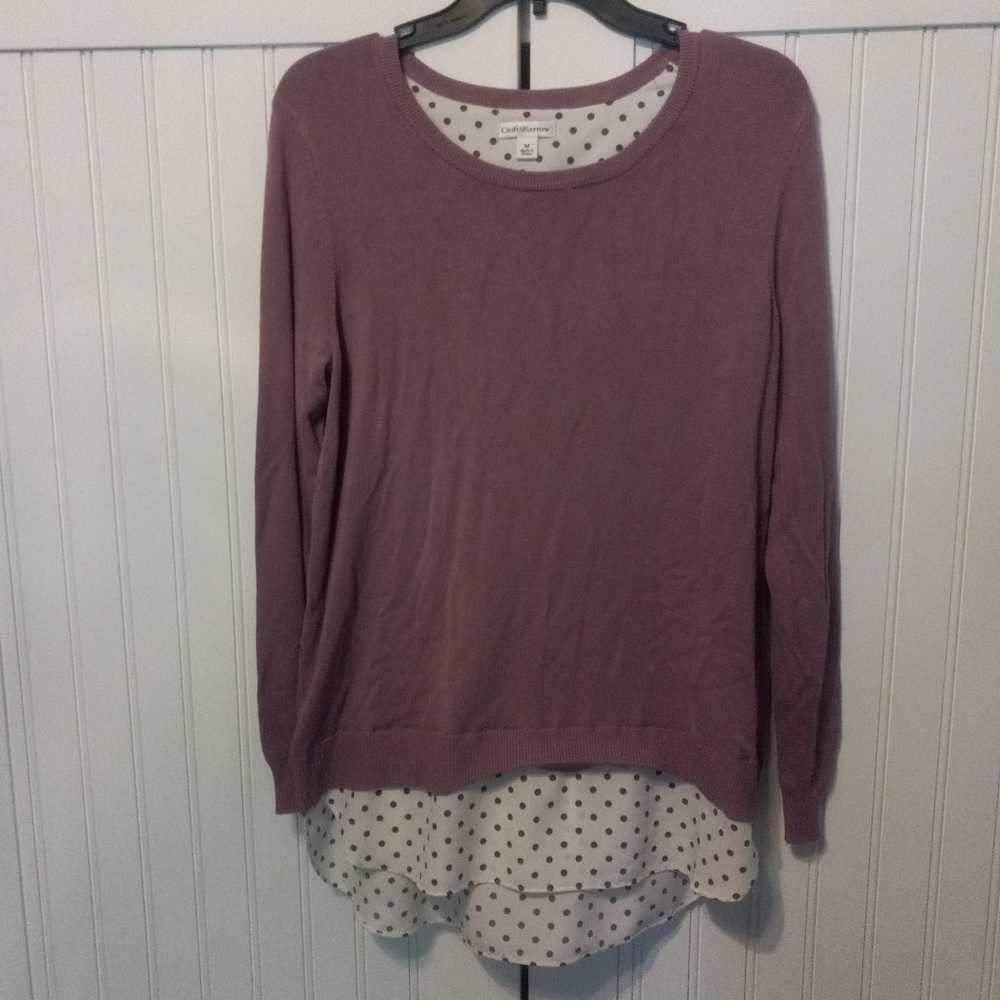 Vintage Croft & Barrow Purple two tone sweater sh… - image 1