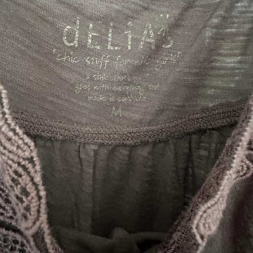 Y2K Rare Vintage Delias Moschino Lace V-Neck Brow… - image 2