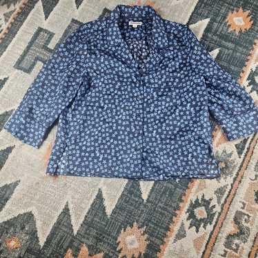 Whistles size 10 button up star design lounge shi… - image 1