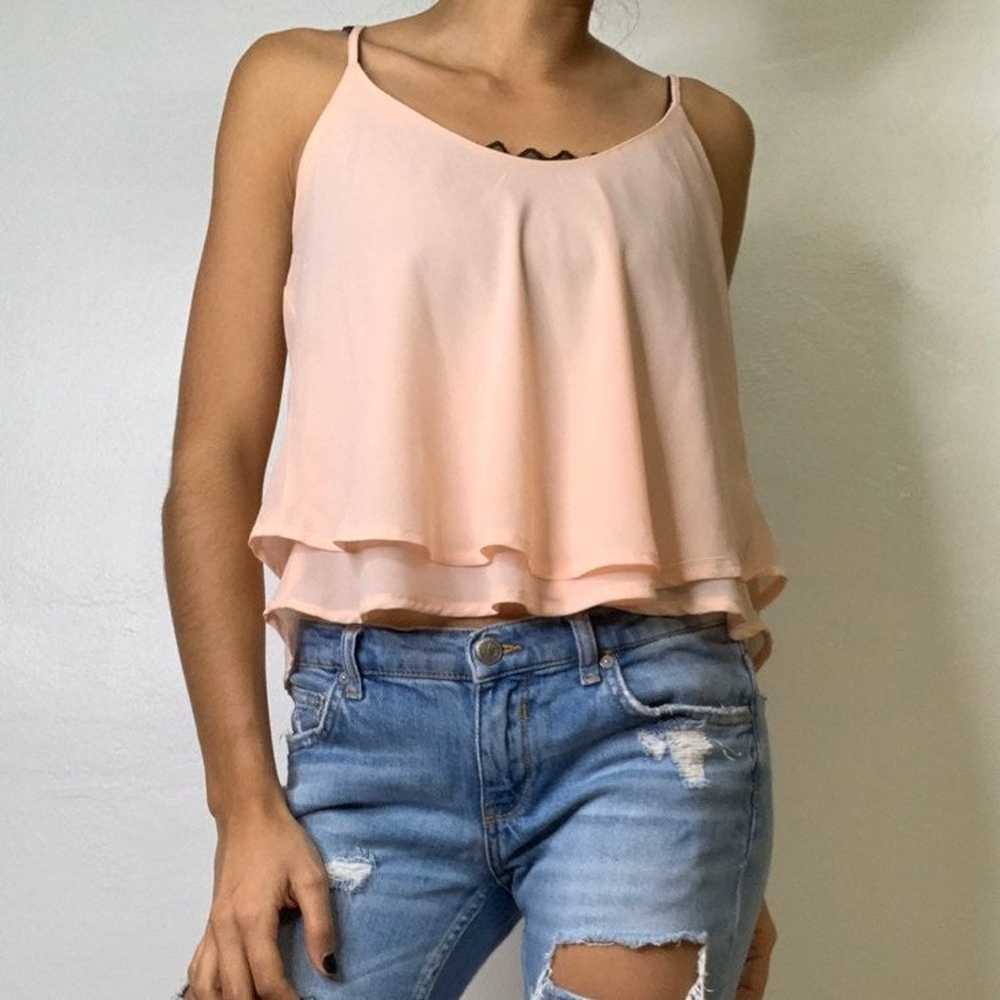 Light pink ruffled  top - image 1