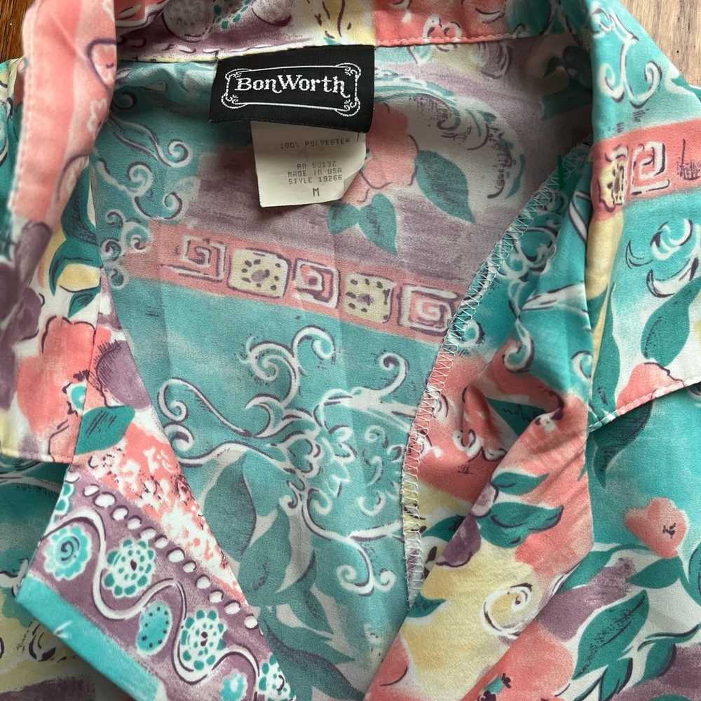 Vintage Bonworth Women’s Medium Multicolor Button… - image 2