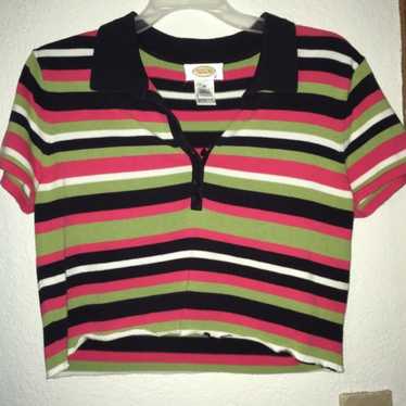 vintage cropped striped polo - image 1