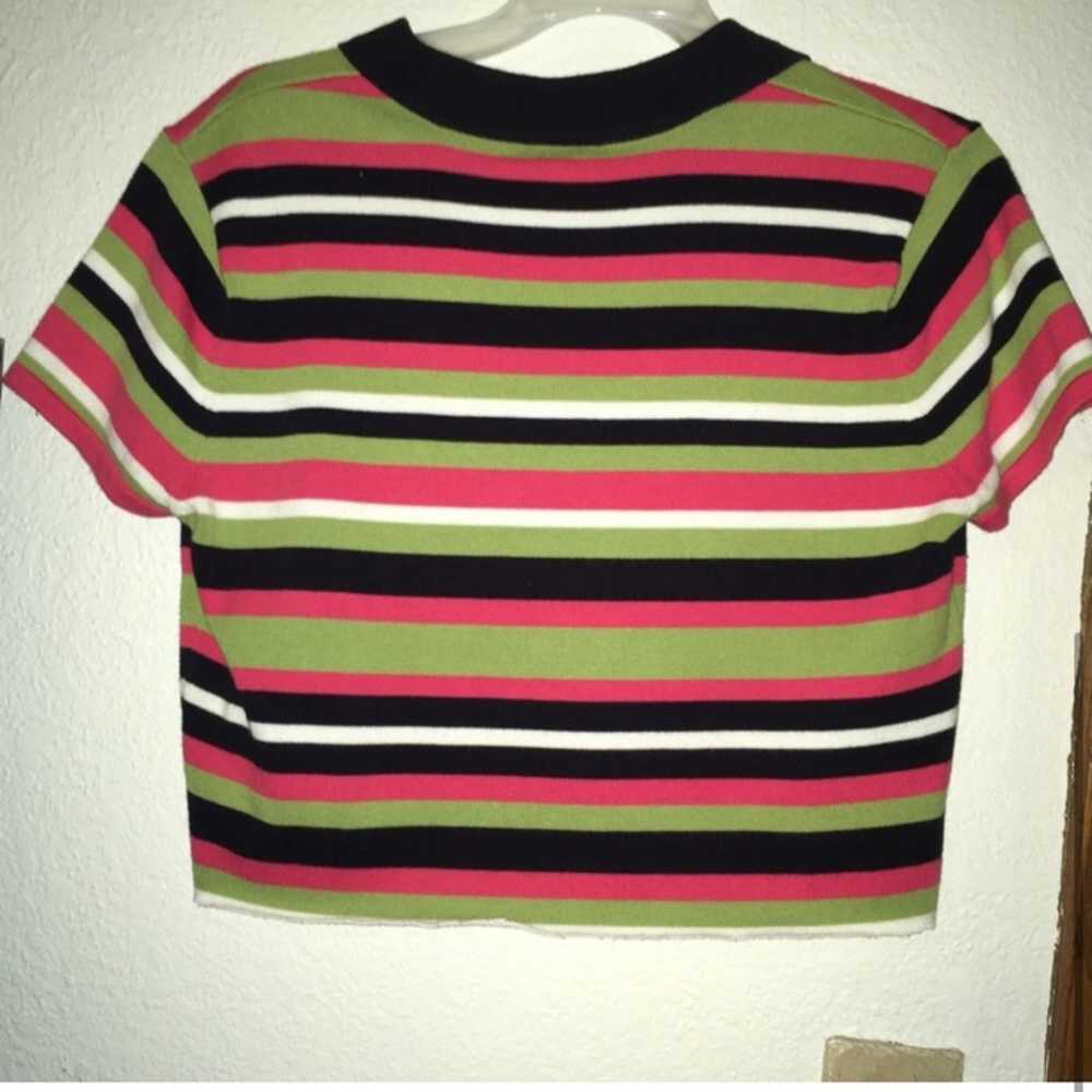 vintage cropped striped polo - image 3