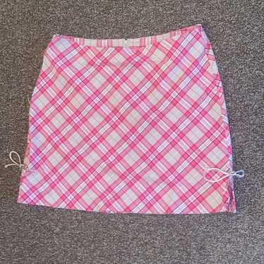 NWOT vintage y2k Exact Change Pink Plaid Mini Skir