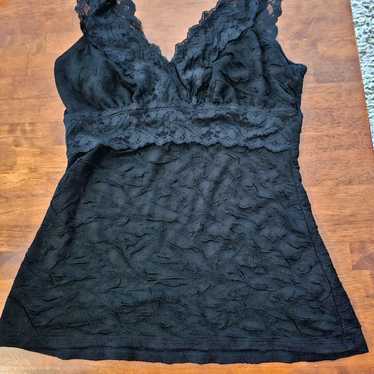 Vintage Maurices crinkle & lace tank top - image 1