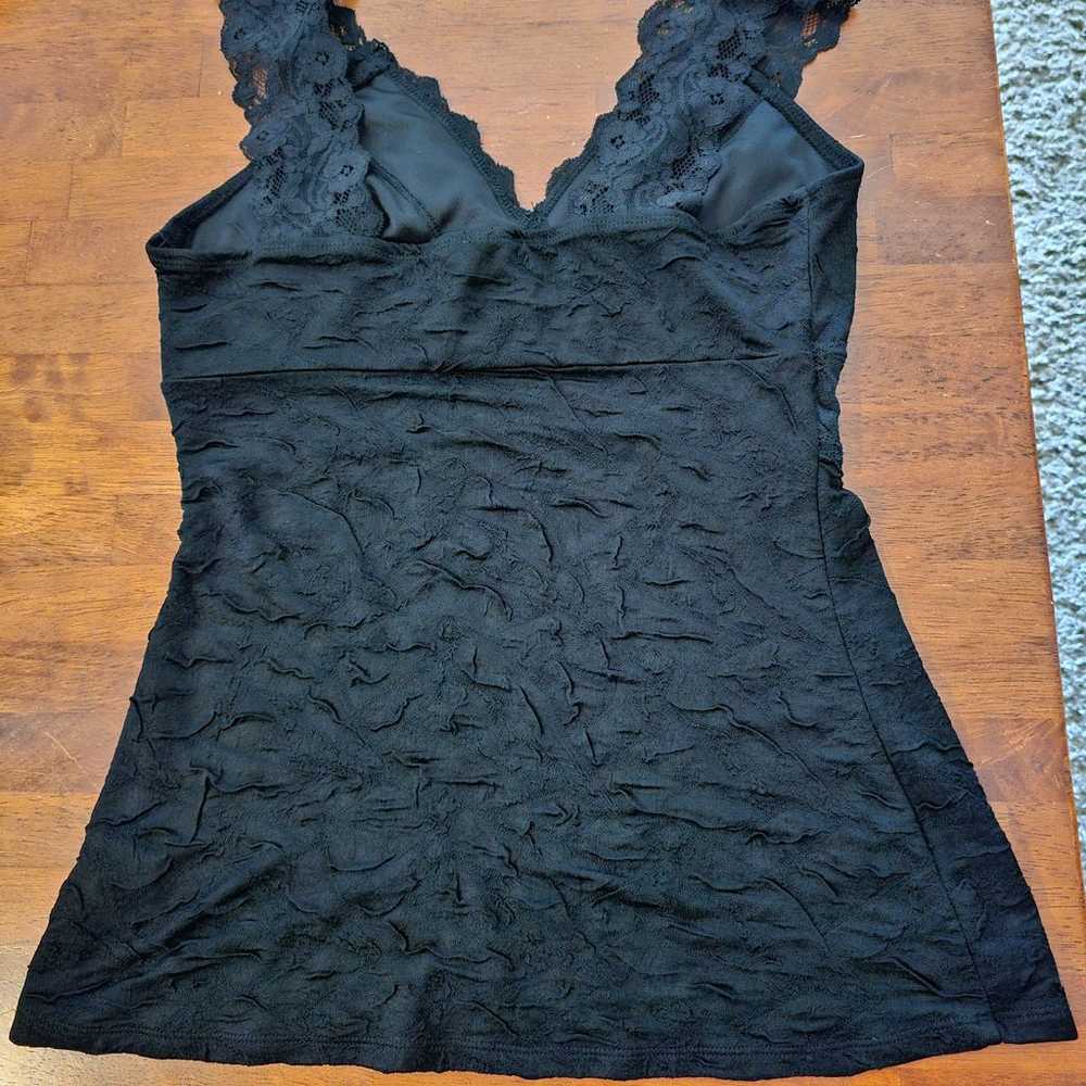 Vintage Maurices crinkle & lace tank top - image 2