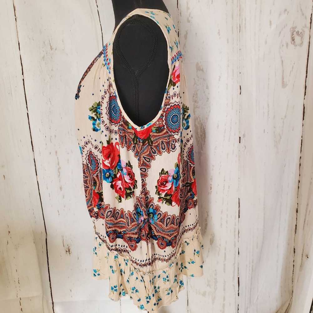 Bila Vintage Floral Print Sleeveless Boho Chic St… - image 2