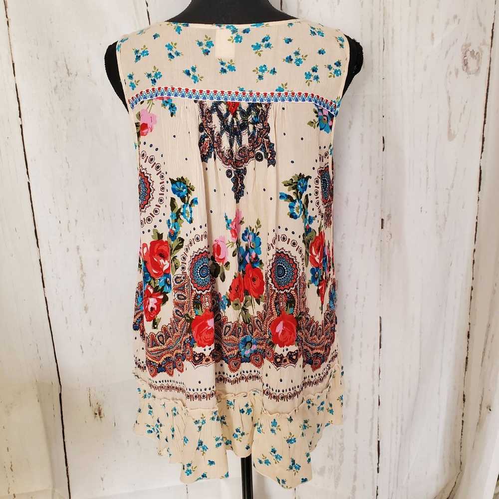 Bila Vintage Floral Print Sleeveless Boho Chic St… - image 3