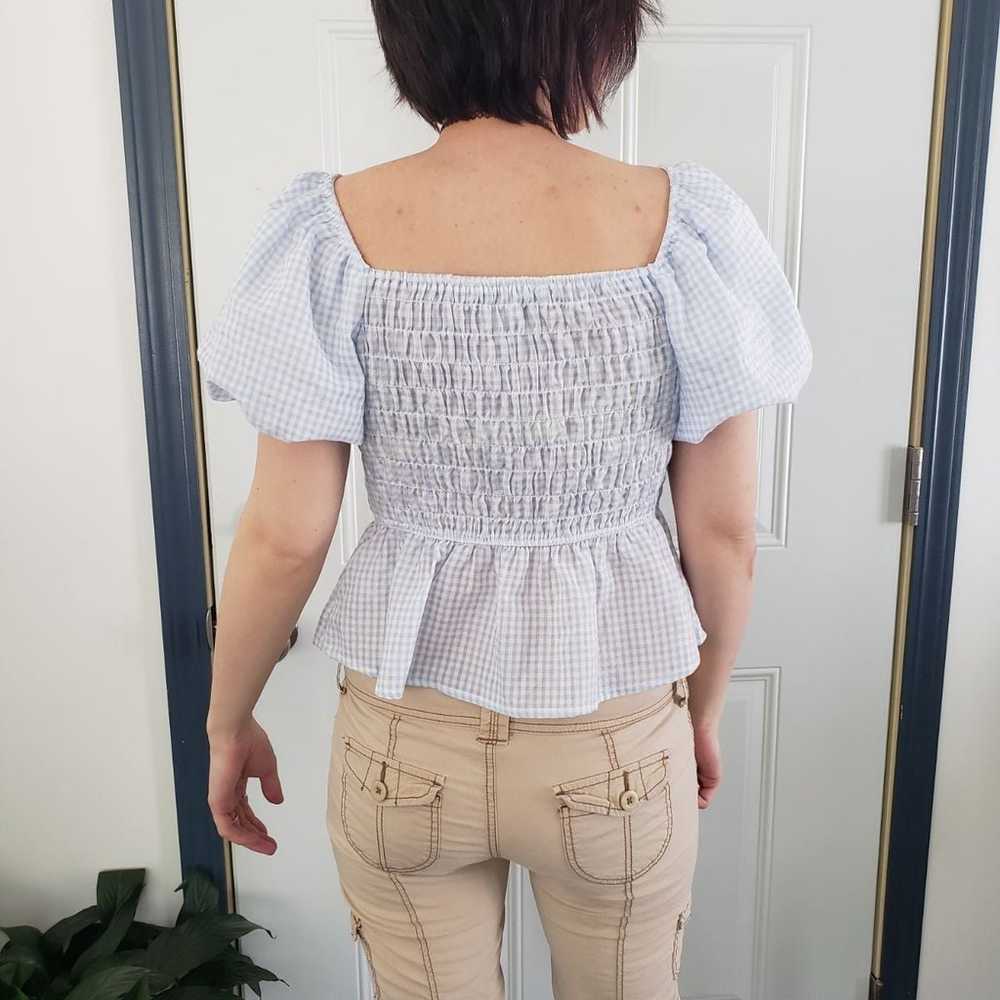 Lily White Gingham Peplum Top - image 3