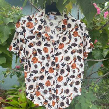 Spirit Halloween Button Up Collar Tie Front Shirt… - image 1