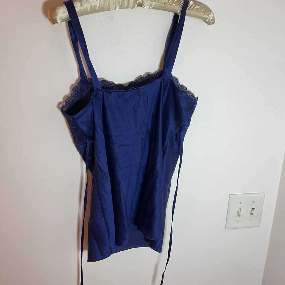 the limited vintage top size M blue with tie on b… - image 4